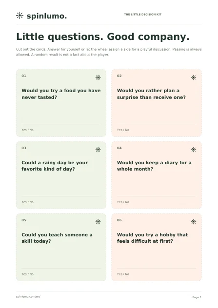 12 questions, good company